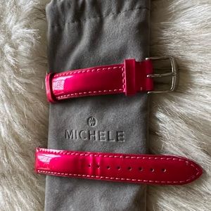 Authentic Michele genuine leather watch band 18mm